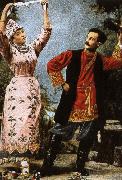 nikolay gogol russian folk dancers France oil painting artist